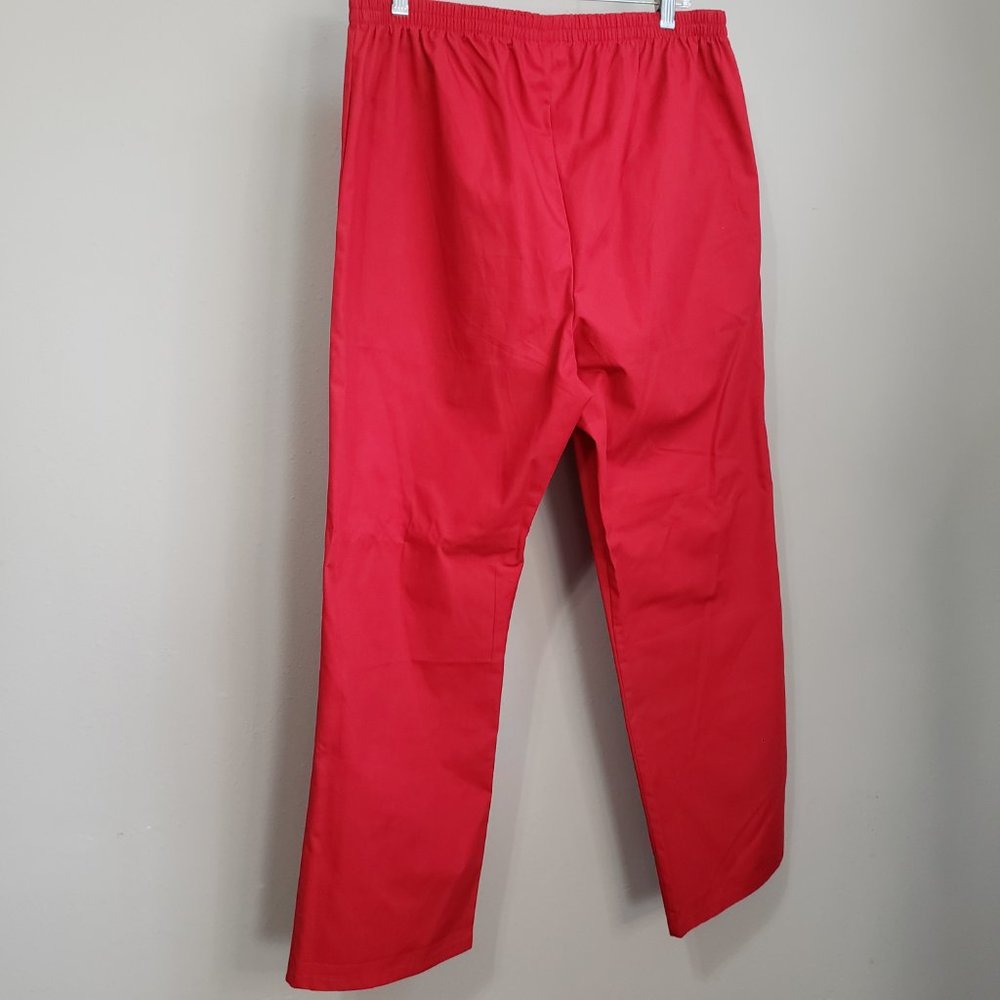 All heart Red Basic Elastic Scrub Pants Size Large - Picture 10 of 10